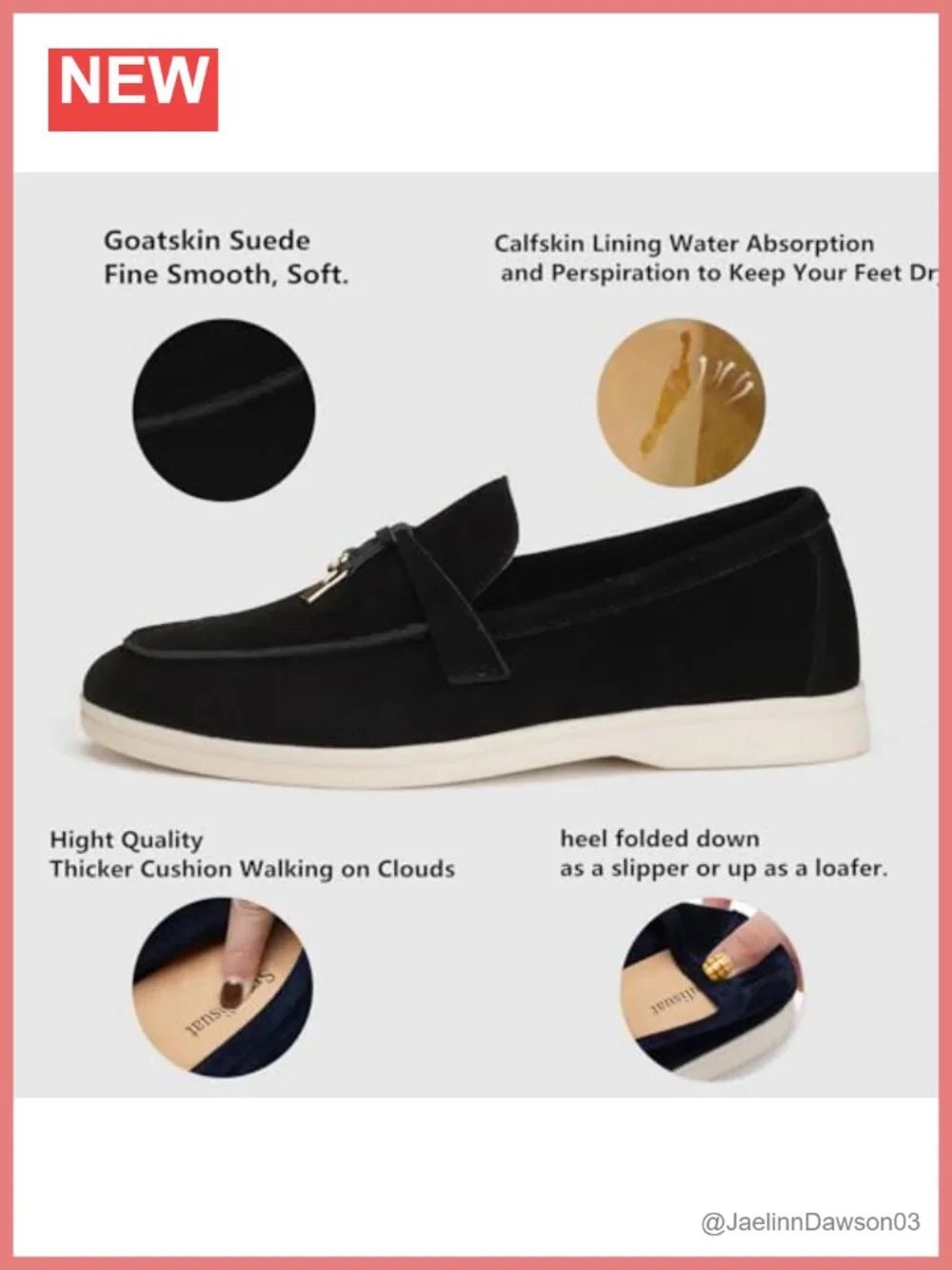 Women's Suede Loafers with Genuine Leather Lining, Flat Slip-On Penny Loafers